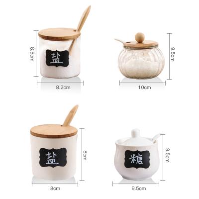 China 2020 viable new creative Korean ceramic seasoning pot seasoning box in the kitchen restaurant for sale