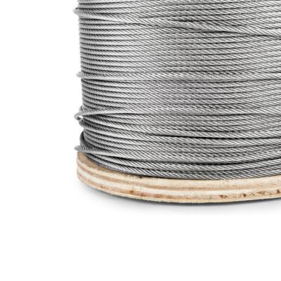 China Marine Industry Grade AISI 304 316 7x19 7x37 19*7 1.5mm 22mm Stainless Steel Wire Rope High Tension Wire Rope for sale