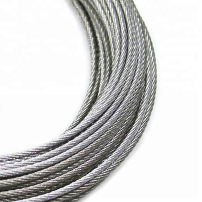 China Steel Wire Rope & Cable 1x19 Stainless Steel Cable AISI 304 316 Marine Grade Steel Wire Rope Cable 7x7 7x19 for sale