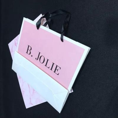 China Recyclable New Custom Matte Pink Cheap Gift Candy Festival Christmas Shopping Bag Paper Bag Gift Bag P903 for sale