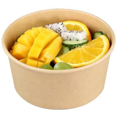 China Minimalist Brown Kraft Paper Bowl Disposable Materials Bowls Take Away Lunch Packing Boxes for sale