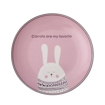 China Children's Cartoon Eco-Friendly Cute Tableware Dish And Ceramic Cup Dinner Dishes for sale