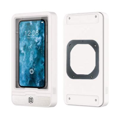 China Watch Movie When New Upgraded 2021 White Punch Free Adhesive Water Proof Universal Color Bathroom Phone Holder With Retail Package for sale