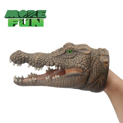 China High Quality Realistic Soft PVC Plastic Animal Puppet Toys Eco-friendly Crocodile Realistic Toys Alligator Hand Puppet for sale