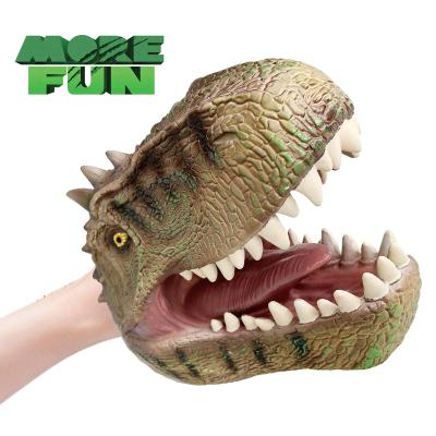 China High Quality Realistic Soft Plastic Play PVC Dinosaur Puppet Toys Eco-friendly Realistic Shark Toys Giganotosaurus Hand Puppet for sale