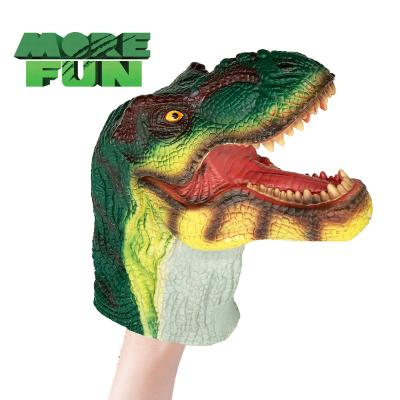 China High Quality Soft Plastic Realistic PVC Dinosaur Play Puppet Toys Eco-friendly Realistic Dino Toys T.rex Hand Puppet for sale