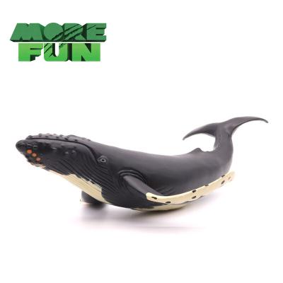 China Morefun PVC Simulation Marine Life Model Stuffed Animal Toys Marine Figures Humpback Whale Durable Soft Toys for sale