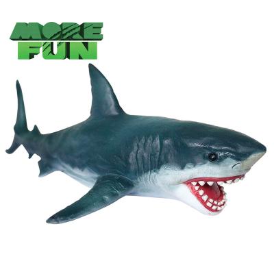 China Morefun Stuffed Animal Toys Marine Figures Ocean Shark Toys Model PVC Simulation Sea Life Model Durable Soft Great White Shark Toys for sale