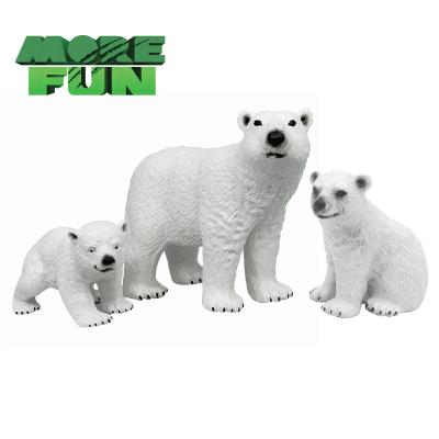 China Morefun Durable Solid Plastic Animal Toys Marine Figures Ocean Animal Polar Bear Toys PVC Simulation Marine Life Model for sale