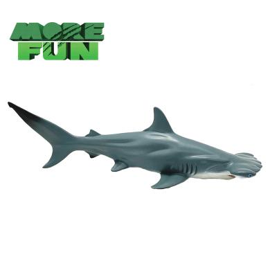 China Durable Solid Plastic Animal Toys Marine Figures Hammerhead Fish Shark Toys Ocean Animal PVC Simulation Marine Life Model Figurines From Morefun for sale