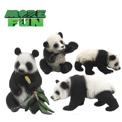 China Early Education OEM ODM PVC Plastic Animal Toys Eco-friendly Panda Family Realistic 4 in 1 Set Panda Toys for sale