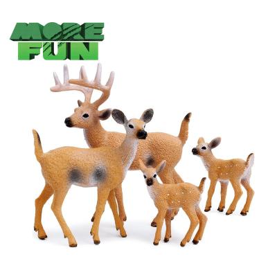 China Play OEM ODM PVC Plastic Animal Toys Eco-Friendly Realistic Deer Toys Family Set Buck Toys (Rough Finish) for sale