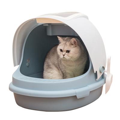 China Sustainable Large Plastic Anti-Smell Anti-Splash Large Self Cleaning Portable Trash Can For Cats for sale