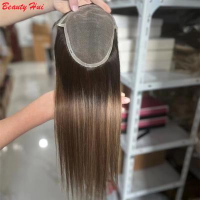 China Wholesale Q6 100% Human Virgin Human Hair Long Topper Low Parting Lace Hairpiece No Parting Hairpiece For Women Hair Toupee for sale