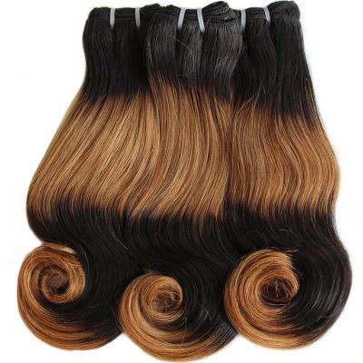 China Fumi Hair Weaves Extensions Bundle #1B #30 Brown Remy Ombre Human Hair Weft 4 Tone 4 Color Body Wave Deal Weave Hair for sale