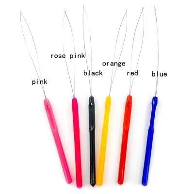 China Wholesale Plastic Beading Tools Micro Needle Hook Threader EZ Loops Handle Rings Ties Silicone Hair Extension Tools for sale