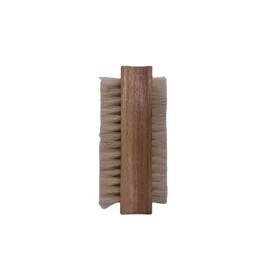 China NAIL manufacturers lead sales of high quality small nail brush pure solid wood scale pig hair double-sided cleaning brush for sale