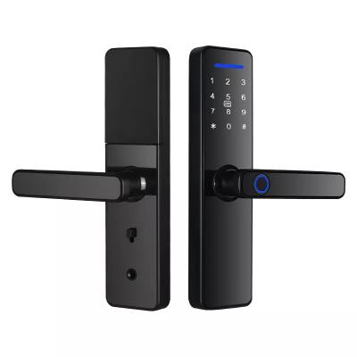 China Apartment Qleung in Smart Card Smart Key Passcode App Sale TTlock Tuya Handle Remote Control Smart Door Lock for Apartment for sale