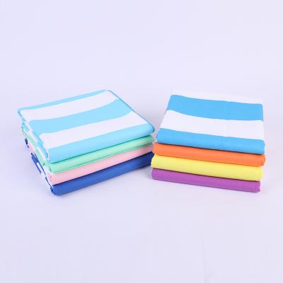 China Custom QUICK DRY Striped Soft Quick-drying Absorbent Beach Towel Beach Bath Towel for sale