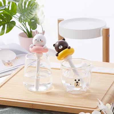 China Usb Mini Nano Mist Electric Humidifier Mini Cartoon Bear Portable Aroma Diffuser Humidifier Car DQ104 for sale