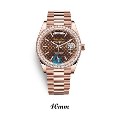 China Popular Automatic Date 40mm Mechanical Watches Glow With Daydate For Men Diamonds Watch Luxury Mens Watches for sale