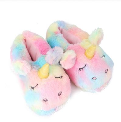 Κίνα Rainbow Unicorn cotton slippers home plush products Unicorn bag cotton slippers winter slippers προς πώληση