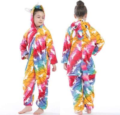 China New Winter Adults Animal Bath Robe Thick Flannel Nightgowns Sleepwear Women Men Bathrobe Unicorn Bathrobe Pajamas Kids Bath Robe for sale