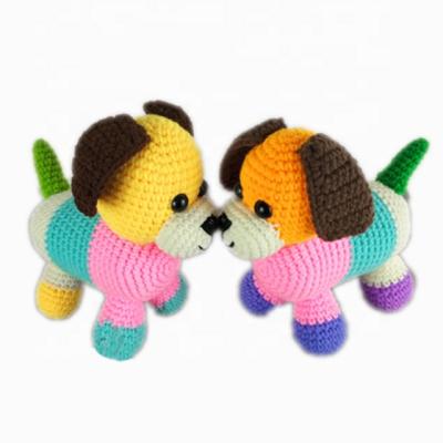 China New Custom Amigurumi Rainbow dog crochet hand made toys knit doll for sale