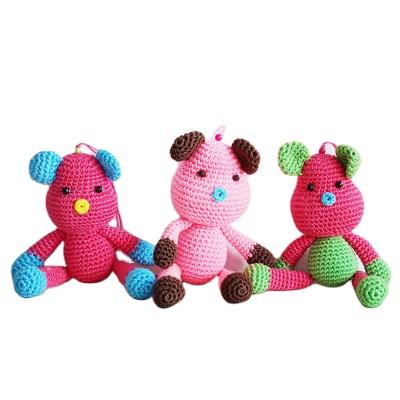 China 100% hand made toys knit doll Amigurumi bear baby crochet toys for sale