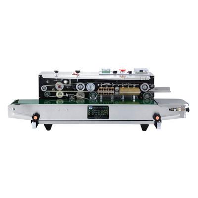 China Food QK-1000 Ink wheel printing word automatic Food biscuits plastic packaging bag sealer commercial hot sealing machine for sale