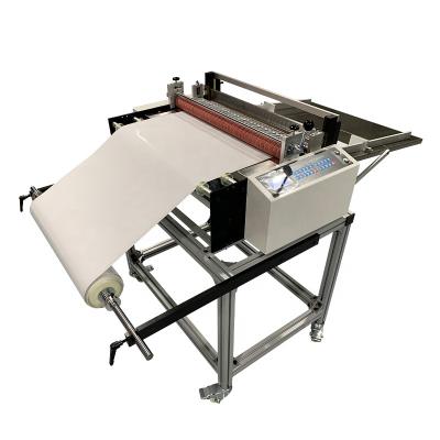 China Building Material Shops QK-600 automatic cowhide paper PVC PET air bubble metal film roll to sheet cutter cutting machine price for sale