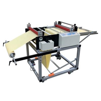 China Building Material Shops QK-500Z 500mm Fully automatic metal sheet aluminum foil film non -woven roll to sheet cutter cutting machine with coil device for sale