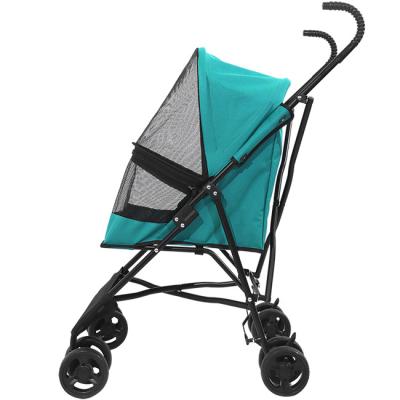 China Cat Carriers Lightweight Foldable Pet Easy Folding Stroller Dog Stroller Pet Pram Small Animals Portable Stroller Trolley for sale