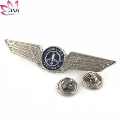 China China Aviation Badges Custom Metal Wings Pin Pilot Badge for sale