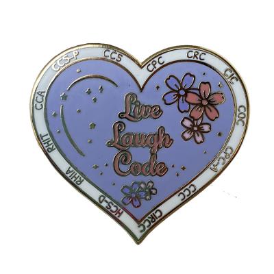 China Heart Shaped Cute Hard Enamel Pin China Gold Plated Pin Custom Enamel Pin for sale