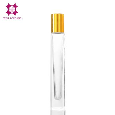 China 10ml Cosmetic Thick Bottom Roll On Glass Bottle Stainless Roll On Top For Sample And Travel Size Perfume Bottle for sale