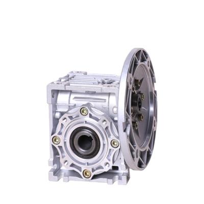 China Low Noise Metal Gear Transmission Aluminum High Torque Blue Color Input Output Worm Gear Speed ​​Reducer for sale