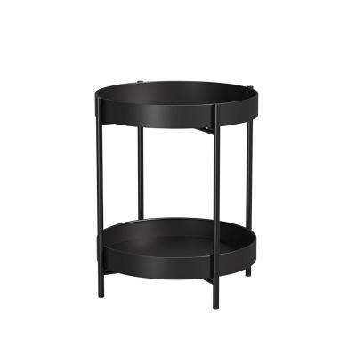 China Easy To Assemble Tray Small Round Table Modern Cheap Metal Furniture Outdoor Living Room Cafe And Side Table for sale