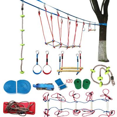 China Eco-Friendly Outdoor Game Slackline Ninja Warrior Obstacle Course from Funsportgym for Kids Slackline Obstacle for sale