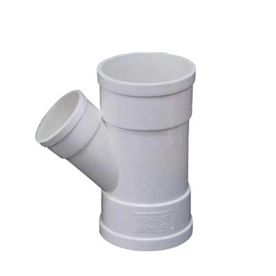 China Drain fittings 32 40 50 75 110 160 PVC reducing oblique tee Reducing for sale