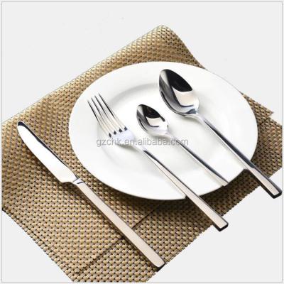 China 304 Stainless Steel Handle Fork Steak Cutlery/Square Spoon Thickened Disposable High Quality Flatware K283 for sale