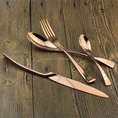 China Top Selling Disposable Stainless Steel Rose Gold Cutlery Set B990A for sale