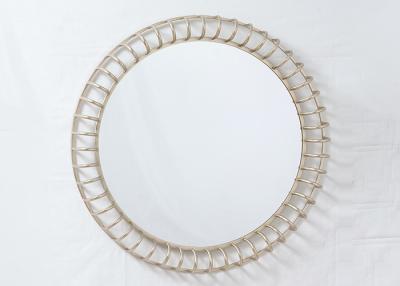 China Round Modern Wrought Handicraft Metal Wall Art Mirror for sale