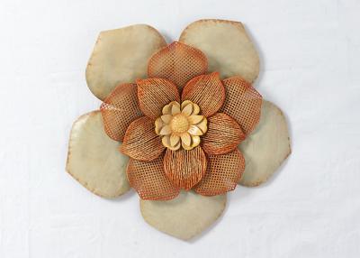 China Modern Stylish Big Flower Floating Metal Wall Art Decor for sale