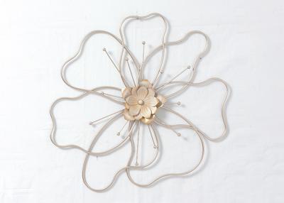 China Home Decoration Modern Iron Big Wire Flower Wall Decor for sale