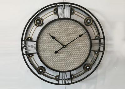 China Reloj negro hecho a mano del arte de la pared del metal del alambre del hierro redondo en venta