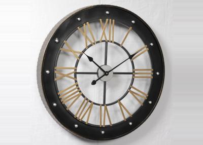 China Reloj de pared retro labrado del metal de la circular 3D del vintage en venta