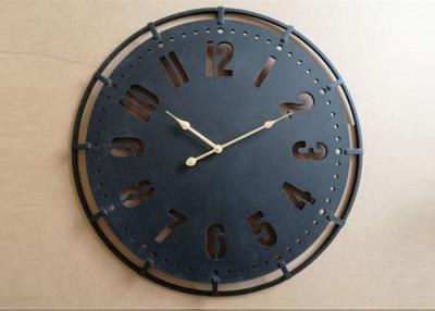 China Reloj de pared tallado hueco redondo casero del negro de la decoración en venta