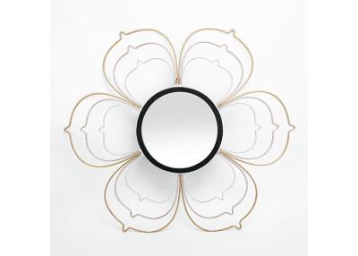 China Black Silver Gold Metal Floral Frame Decorative Wall Mirror Small Size For Wall Decoration for sale