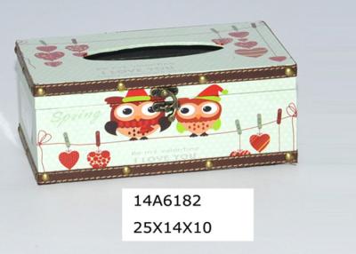 China PU Color Printing Dirt Resistant Wooden Tissue Box for sale